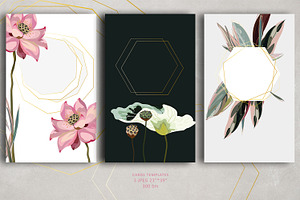 Lotus Seamless Clipart Vector Set