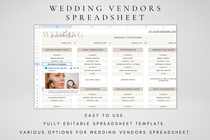 Wedding Vendor Spreadsheet