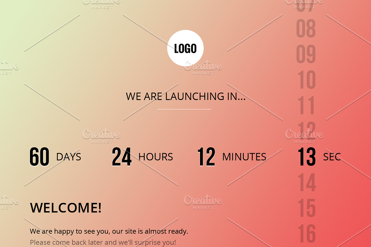 Creative Coming Soon Template PSD, a Websites & App Template by DesignMarket (Photo 2 of 10)