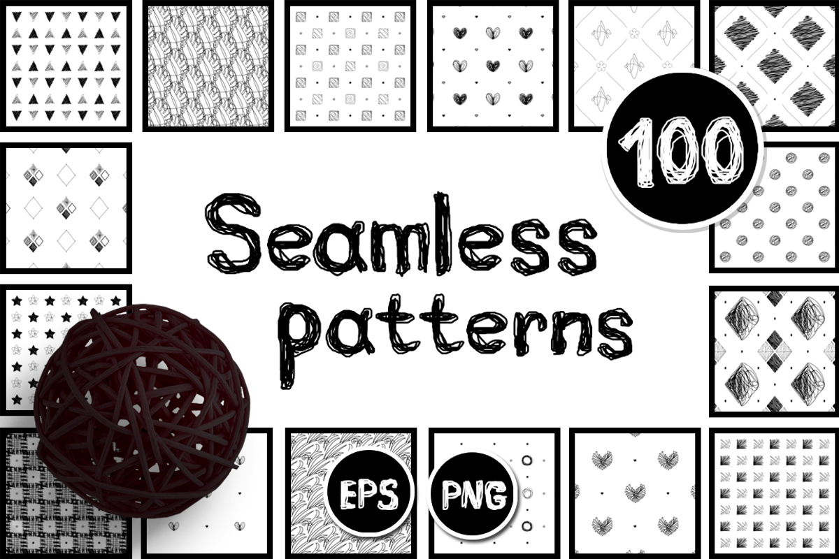 vector BIG seamless patterns SET, a Pattern Graphic by WINDmade (Photo 1 of 8)