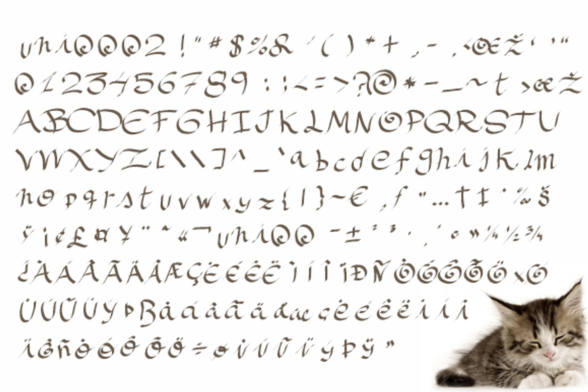 Casual Handkitten Font Family preview 3