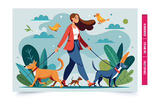 An illustration of a woman walking t, an Illustration by Tanuart