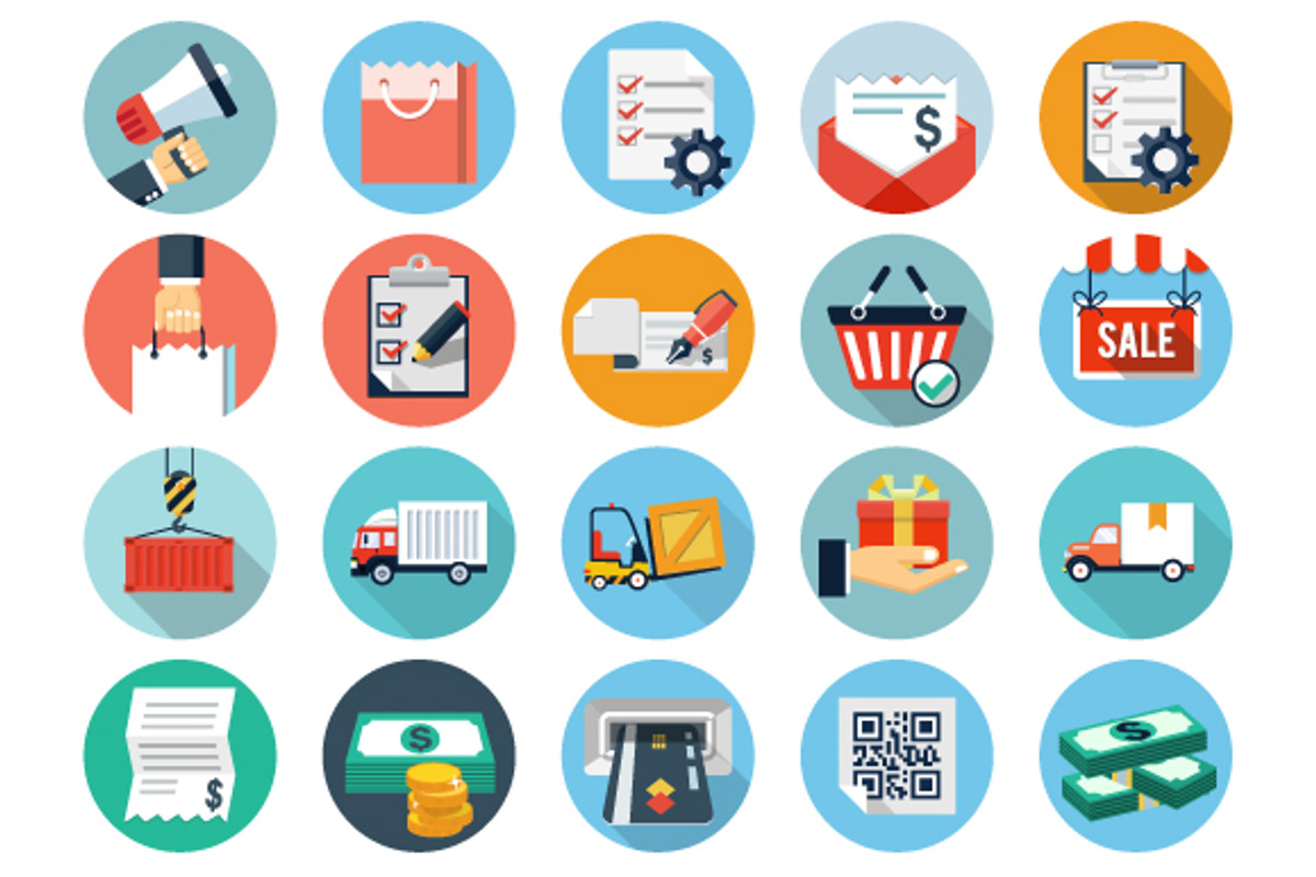 Ecommerce and Logistics Flat Icons, an Icon by Dacian Galea