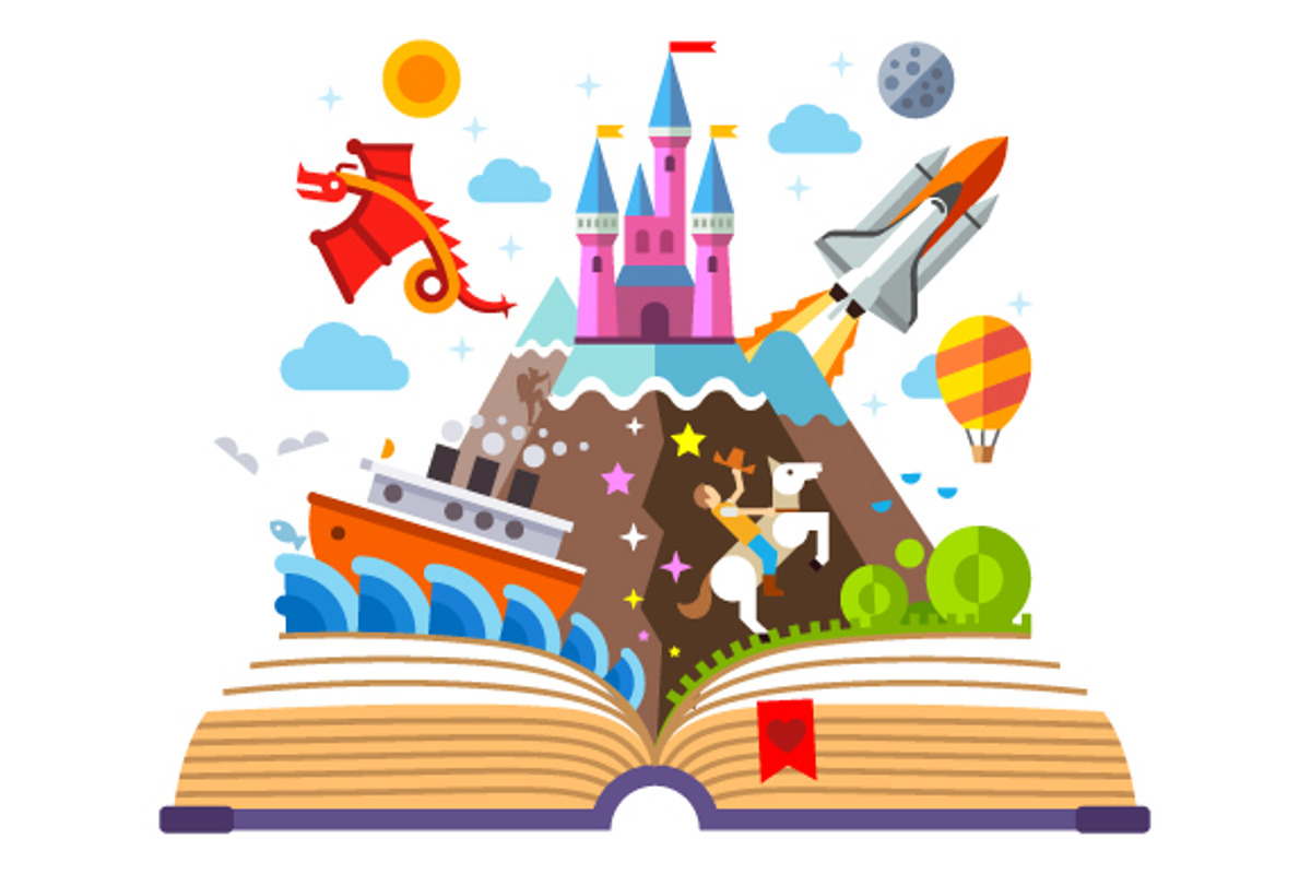Imagination concept - open book