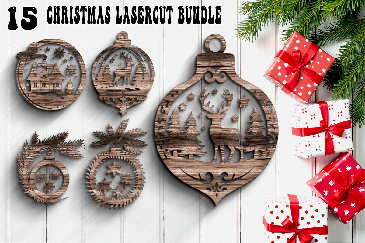 Christmas Ornament Laser Cut Design, a Graphic by balal (Photo 1 of 16)