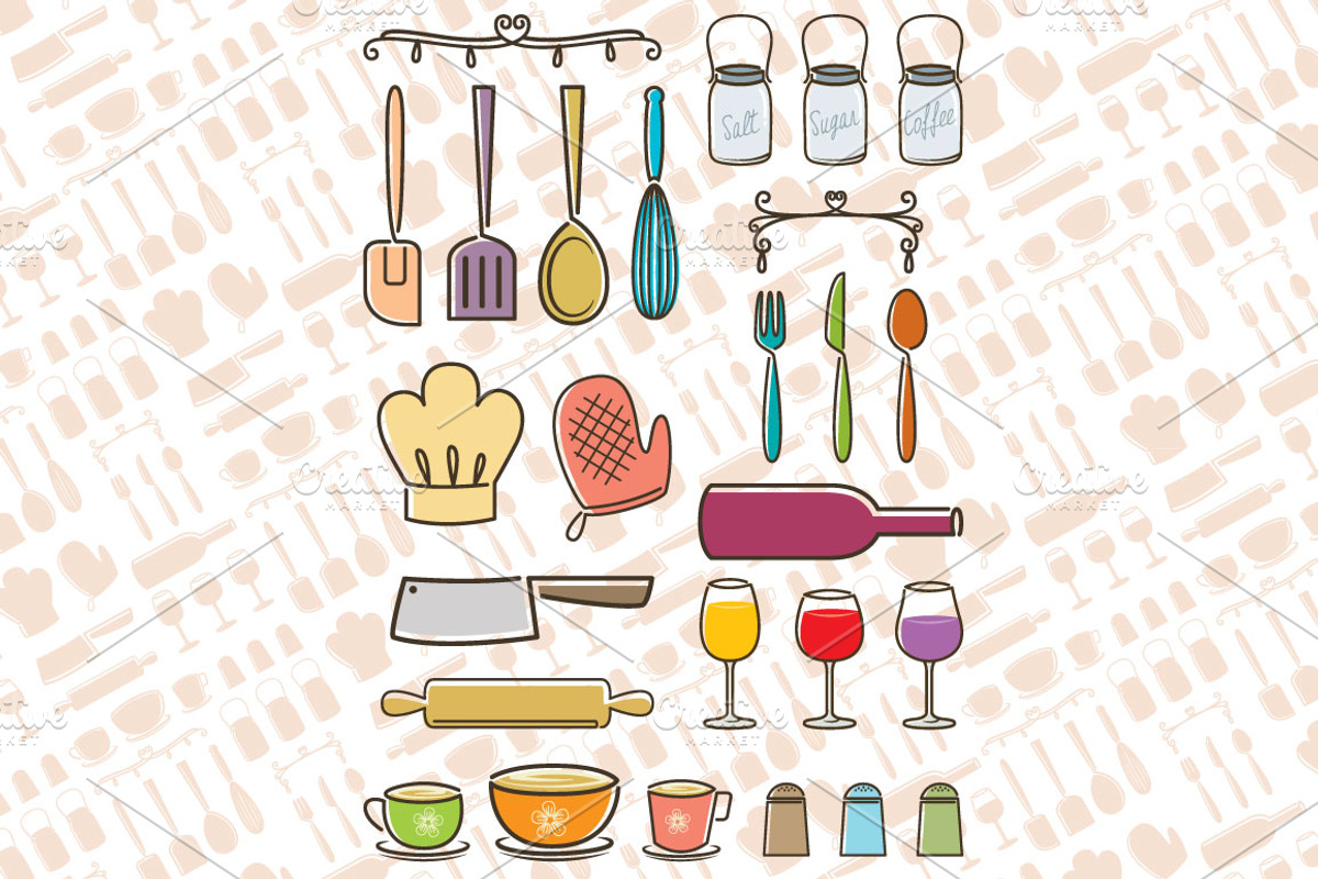 Retro Utensils, a Food Illustration by SasiHouse (Photo 3 of 4)
