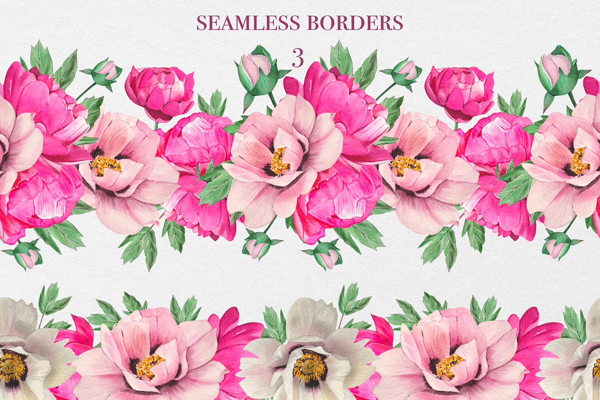 Watercolor Pink Peonies Clipart, an Object Graphic by DiashaArt (Photo 9 of 10)