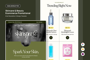 Skinspark Cosmetic Promo Email News, an UI Kit Template by productype1