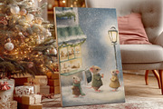 Vintage Christmas Mice Postcards, an Animal Illustration by AlenaVlasko stock Market (Thumbnail 3 of 6)
