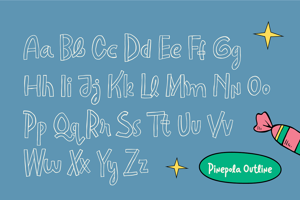 Pinepola – A Playful Layered Font, a Handwritten Font by Tiptop Graphic (Photo 3 of 10)