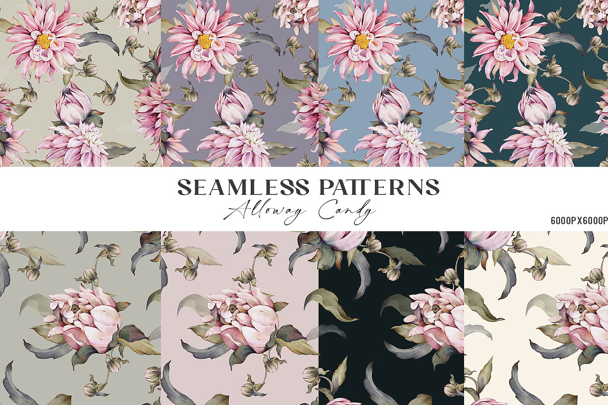 Watercolor Dahlia Floral Elements, a Decorative Illustration by Damian Roh (Photo 11 of 12)