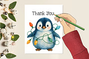 Watercolor Cute Christmas Penguins, an Illustration by Creative Art (Thumbnail 8 of 10)