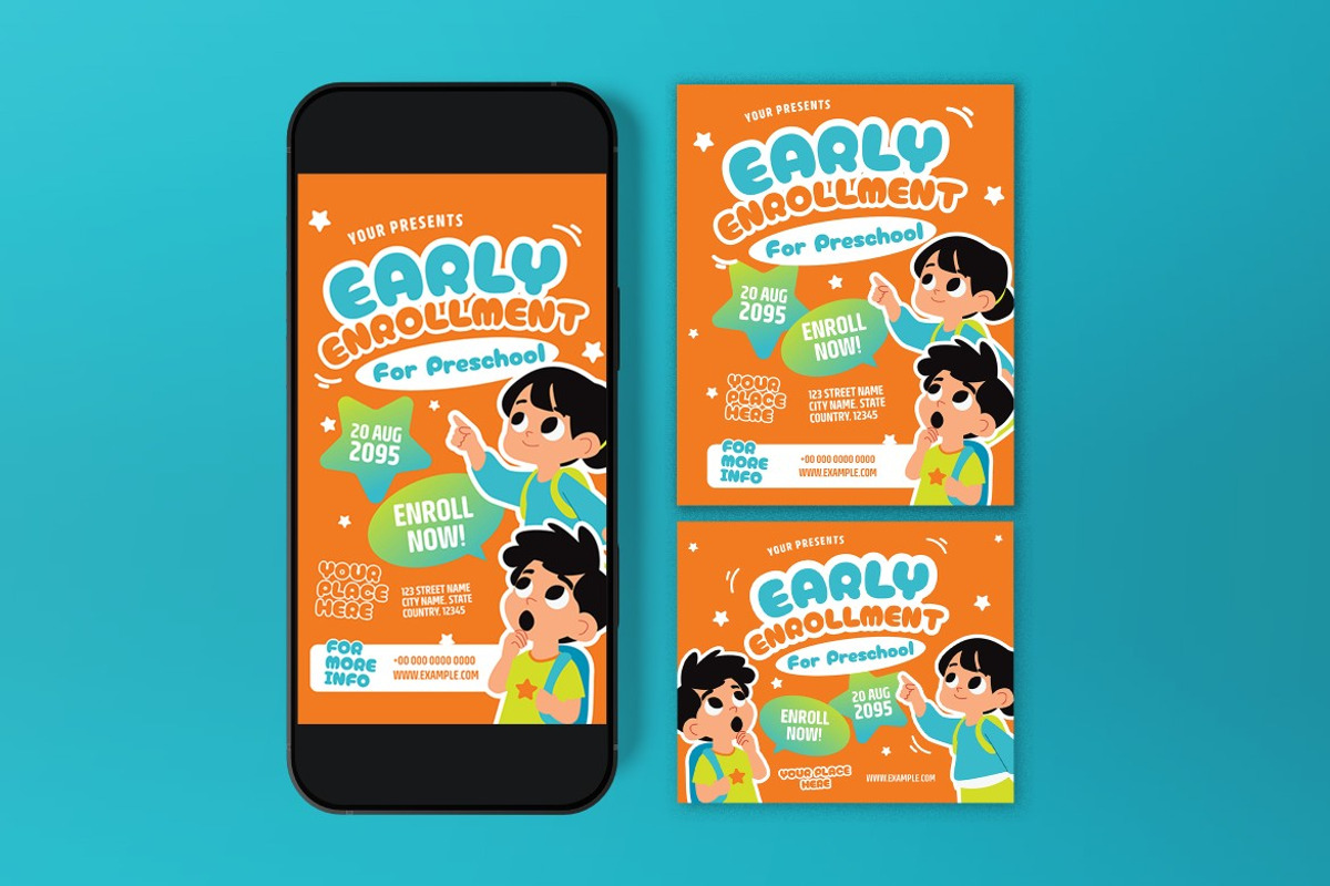 Early Enrollment Flyer, a Flyer Template by graphicook (Photo 3 of 3)