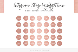 Rose Gold Instagram Highlight Covers