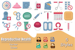 Reproductive Health Vector Icons, a Solid Icon by Vector Portal