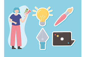 graphic designer girl, a Person Illustration by studiogstock
