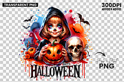 Halloween Girl Witch Pumpkin Clipart, an Illustration by Creative Arslan (Thumbnail 3 of 3)