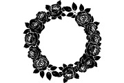 Black Floral Wreath Frame Set, an Illustration by Designer_Momina (Thumbnail 8 of 20)
