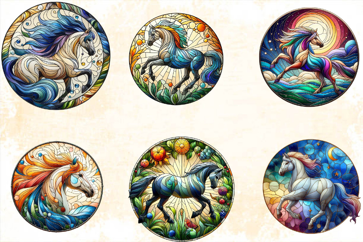 Horse Stained Glass Sublimation Clip, an Illustration by SVGArt (Photo 3 of 7)