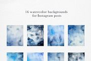 Blue Abstract Watercolor Backgrounds, a Texture Graphic by Navenzeles (Thumbnail 6 of 10)