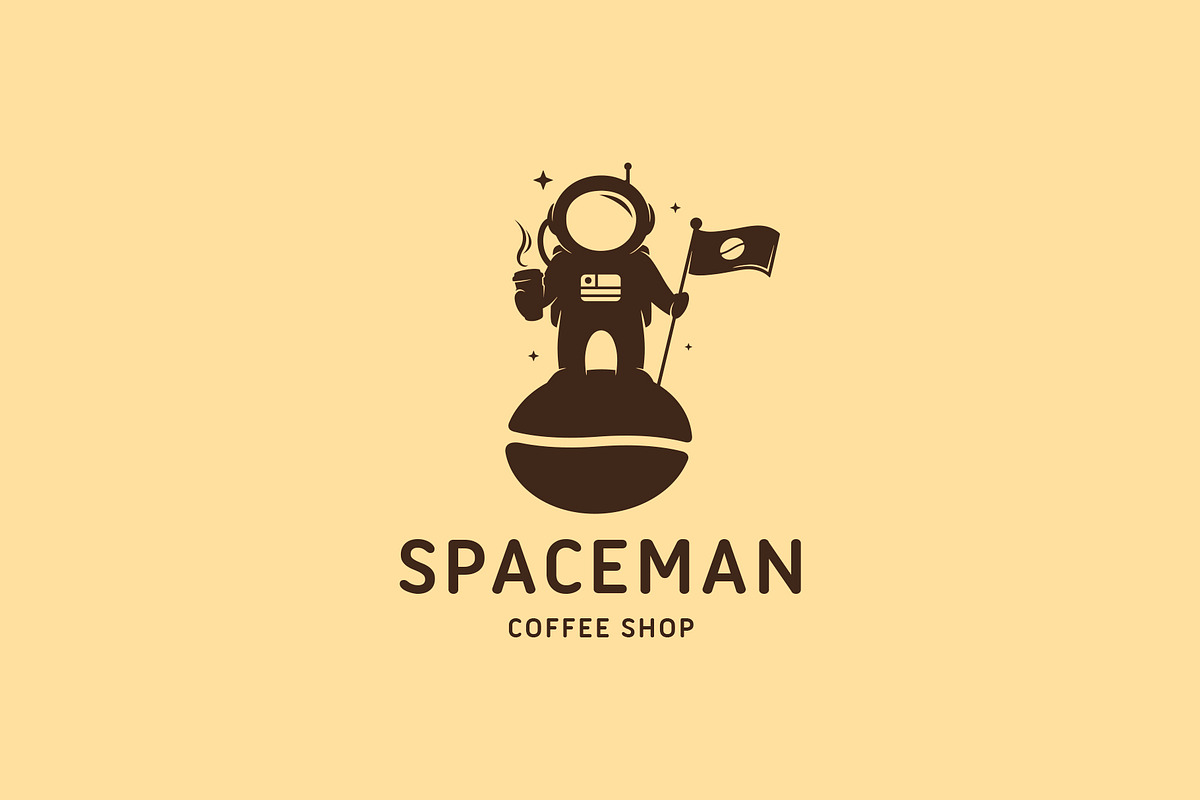 Astronaut Coffee Shop Logo Template, a Branding & Logo Template by vectorwithin (Photo 1 of 3)