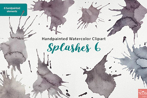 Watercolor Clipart Splashes Bundle