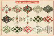 Vintage Christmas Clipart & Patterns, a Pattern Graphic by PATTERNS etc. (Thumbnail 10 of 15)