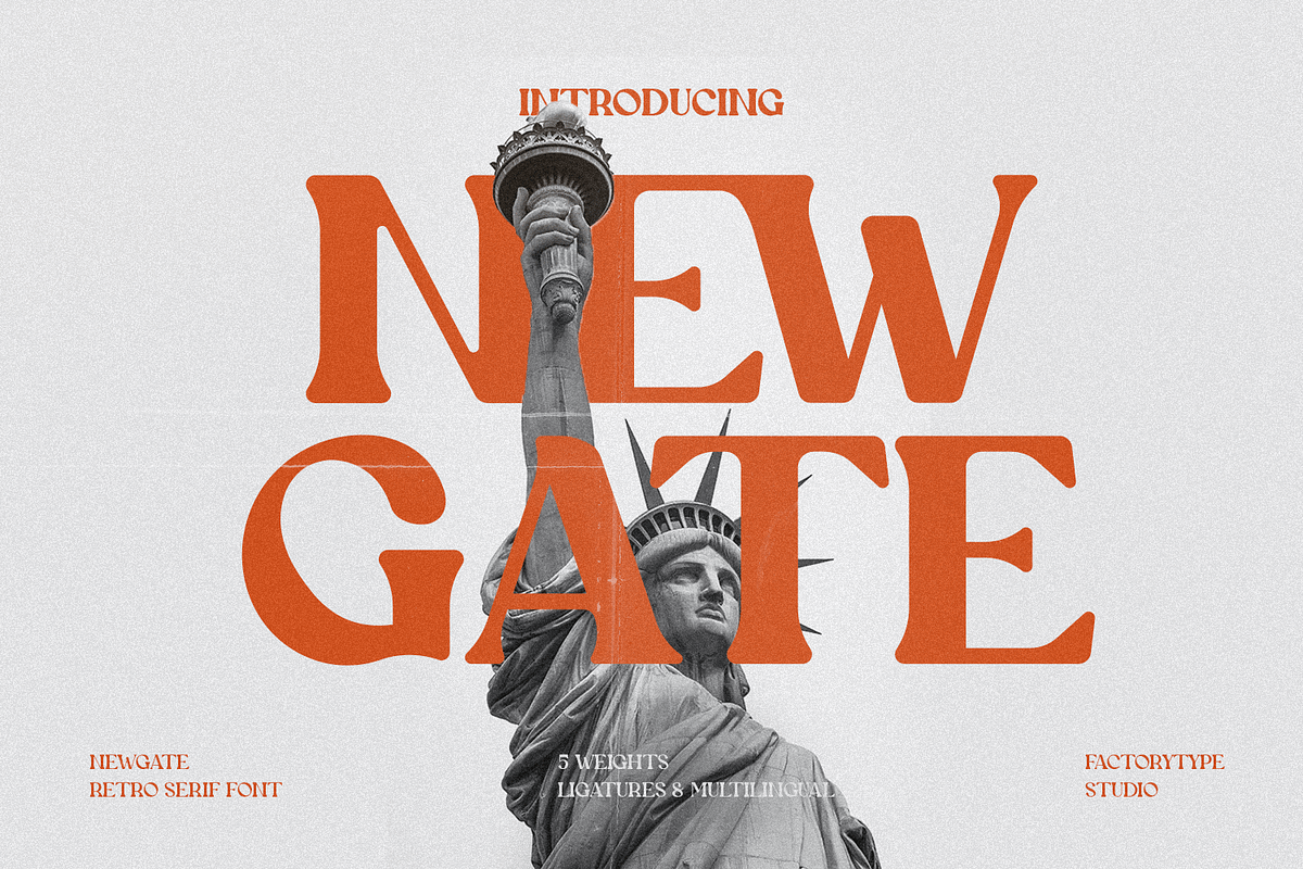 Newgate, a Serif Font by FactoryType Studio (Photo 1 of 10)