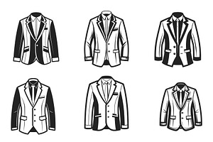 Set of Blazer vector silhouette, an Object Graphic by Billah Hub