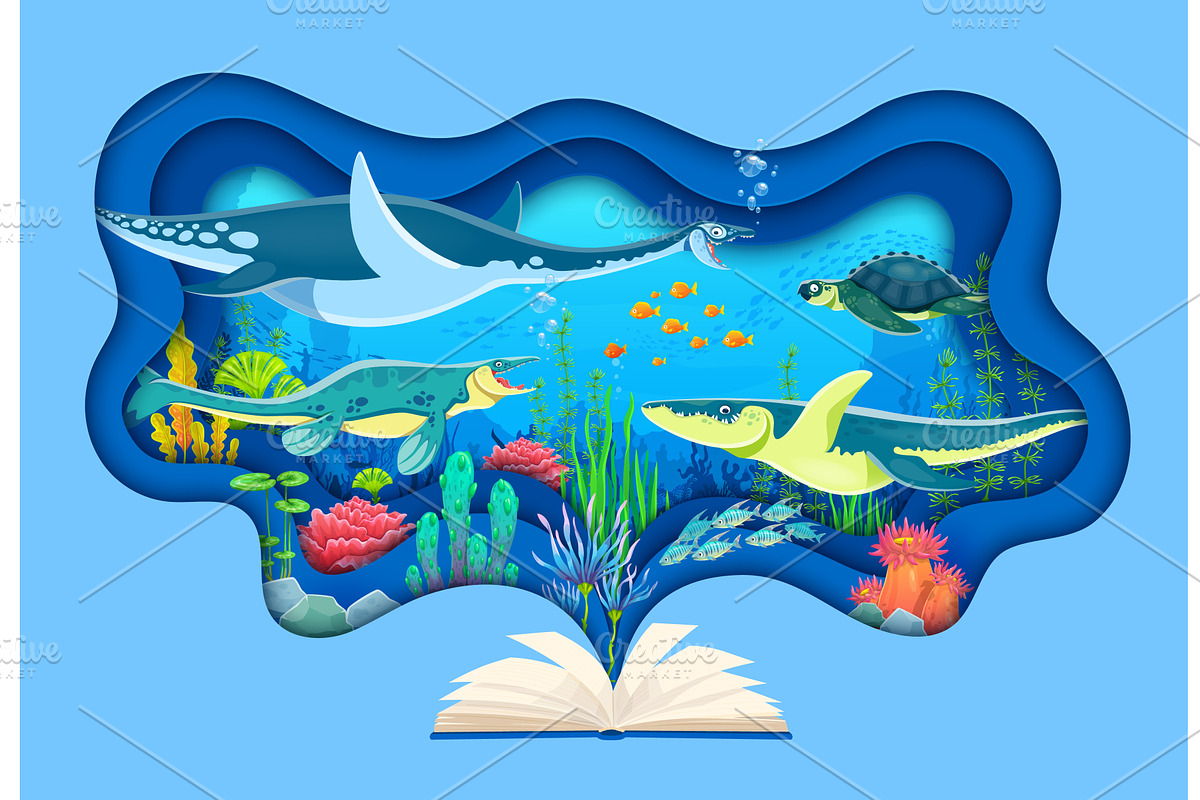 Opened text book, an Animal Illustration by Vector Tradition