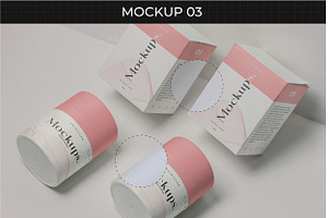 Cosmetic Jar & Box Packaging Mockup