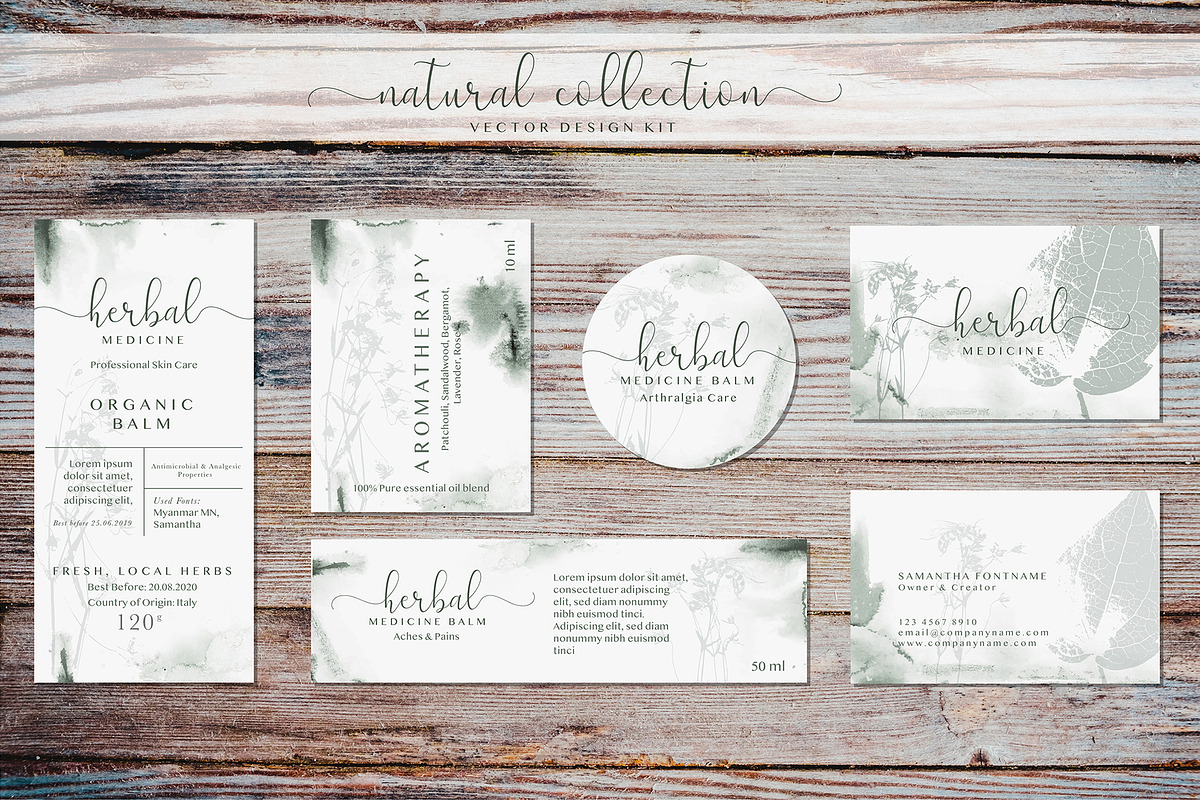 Herbarium: Vector Labels, a Business Card Template by Lumitar (Photo 5 of 8)
