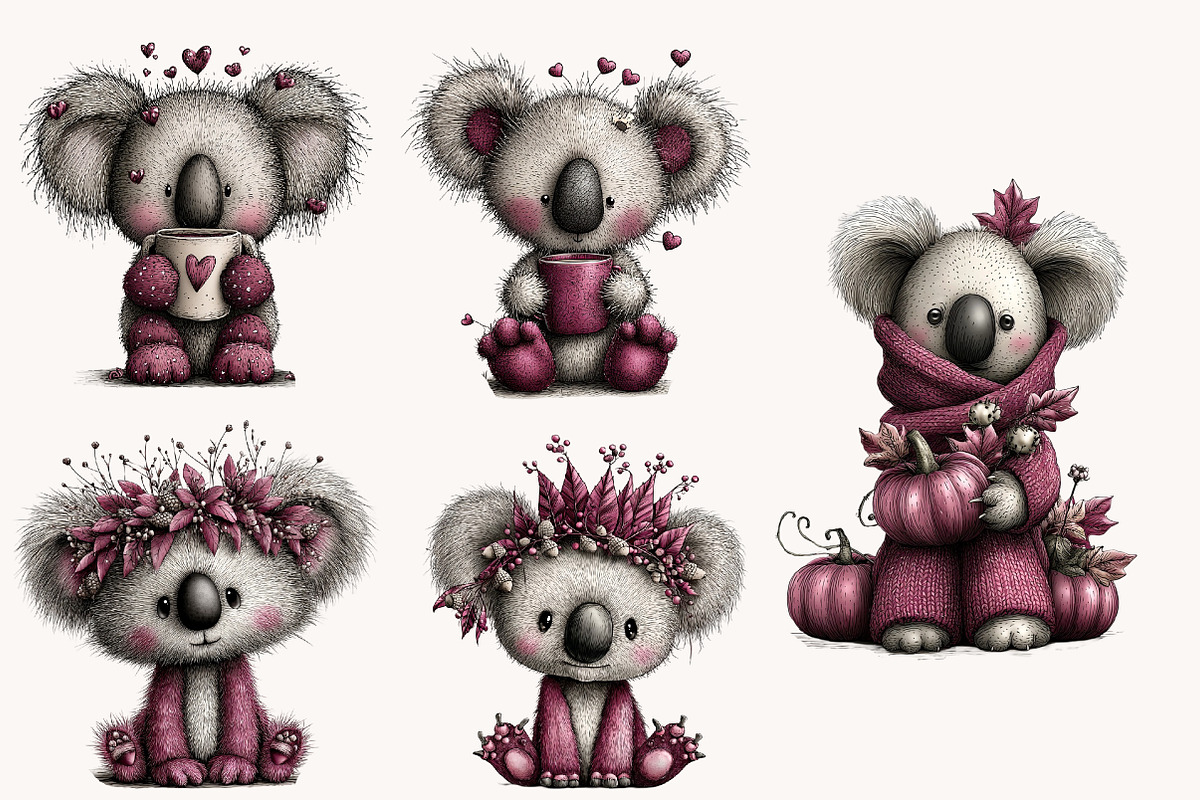 Whimsical Halloween Koala Clipart, a Seasonal Illustration by Designworld (Photo 5 of 8)