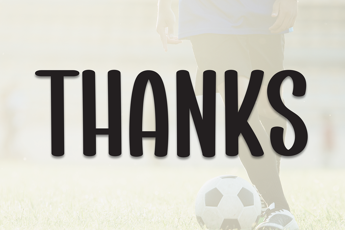 Simple Football | Script Font, a Script Font by Scratchones (Photo 7 of 7)