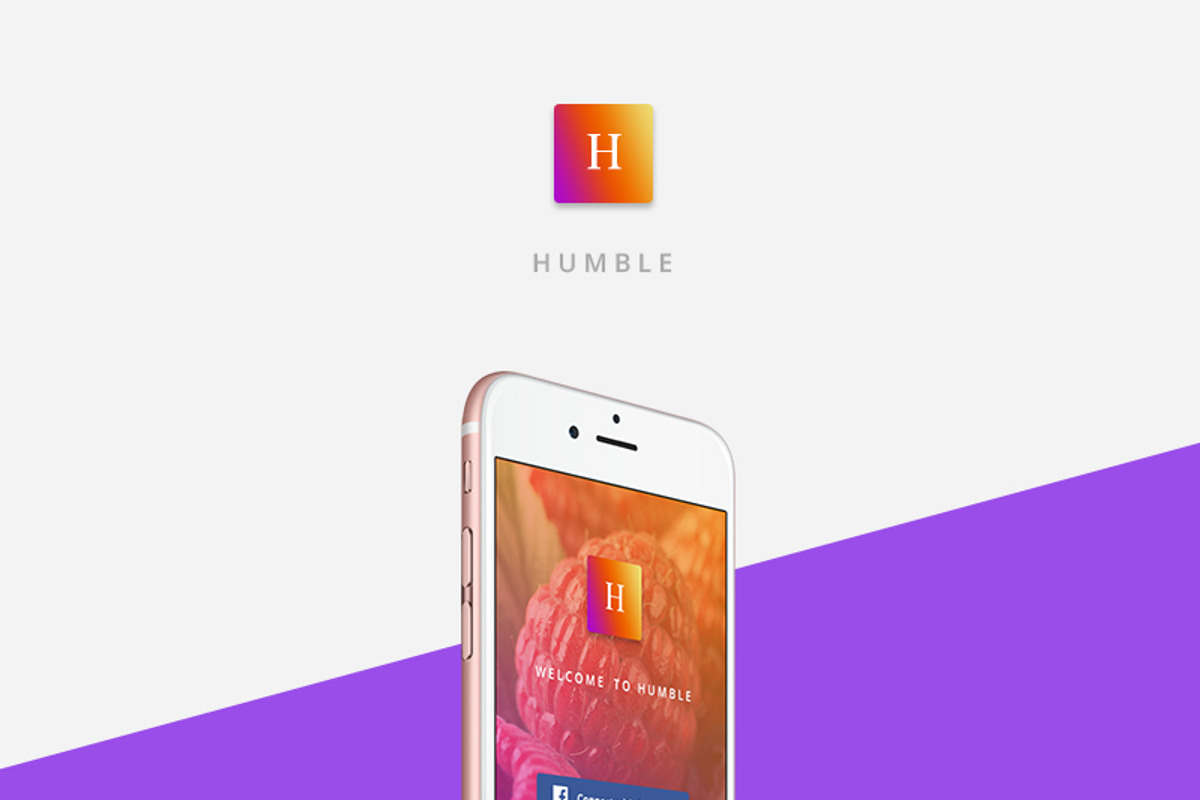 Humble - Psd mobile sign up, an iPhone Mockup by Musama (Photo 1 of 2)