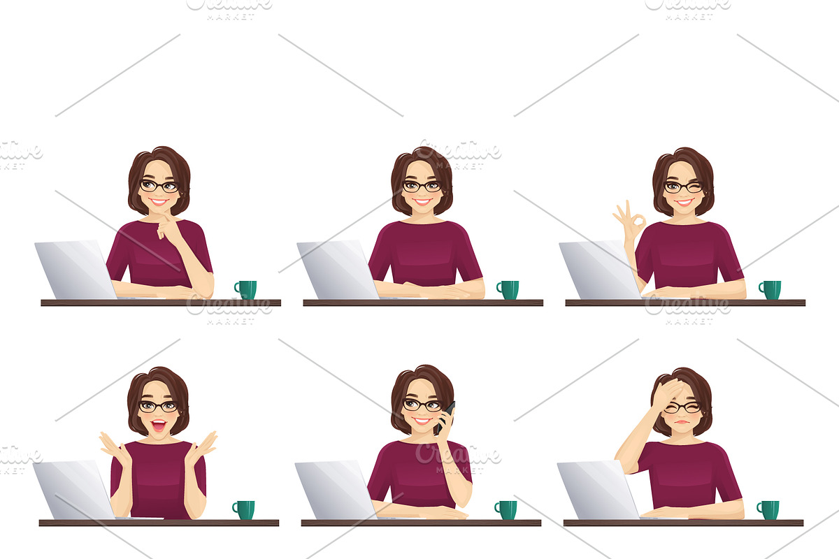 Business mature woman kit, a Technology Illustration by Volha Hlinskaya (Photo 7 of 9)