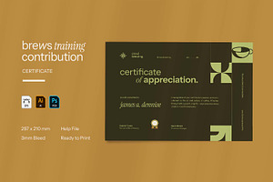 Training Contribution - Certificate, a Print Template by VUNIRA