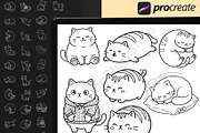 130 Kawaii Cat Procreate Stamps, a Brush Add-On by DrawingStoryShop (Thumbnail 2 of 12)