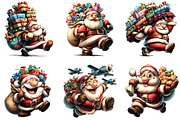Funny Santa's Happy Haul Clipart, an Illustration by DreamArtGraphic (Thumbnail 4 of 5)