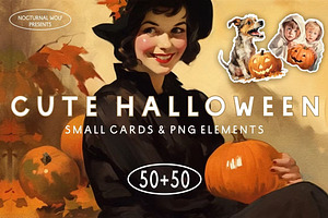 100 Cute Retro Halloween cards