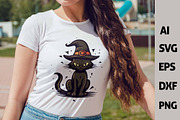 Spooky Halloween Cat Vector Clipart, a Seasonal Illustration by ARTify Illustrations (Thumbnail 5 of 10)