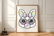 Easter Rabbit with Bubblegum PNG, an Illustration by Daily.Designs (Thumbnail 4 of 5)