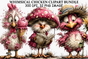 Whimsical Chicken Clipart Bundle, a Seasonal Illustration by Canvas Craft