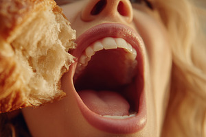 Enjoying a fresh croissant up close, a Photo by Beautiful things