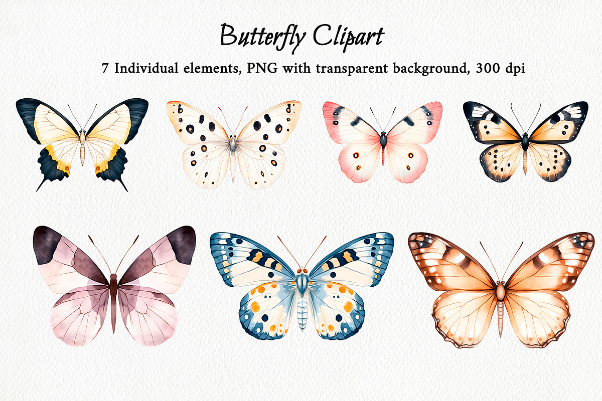 Boho Butterflies Collection, an Illustration by ArtIrisArt (Photo 2 of 9)