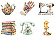 Watercolor Grandmillennial ClipArt, an Illustration by Designking (Thumbnail 2 of 5)