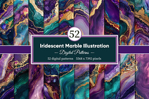 Iridescent Marble Illustration, a Decorative Illustration by Housui Patterns