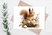 Whimsical Easter Squirrel Clipart, a Seasonal Illustration by Canvas Craft (Thumbnail 6 of 7)