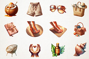 Brown Aesthetic Summer Clipart, an Illustration by RobertsArt (Thumbnail 5 of 7)
