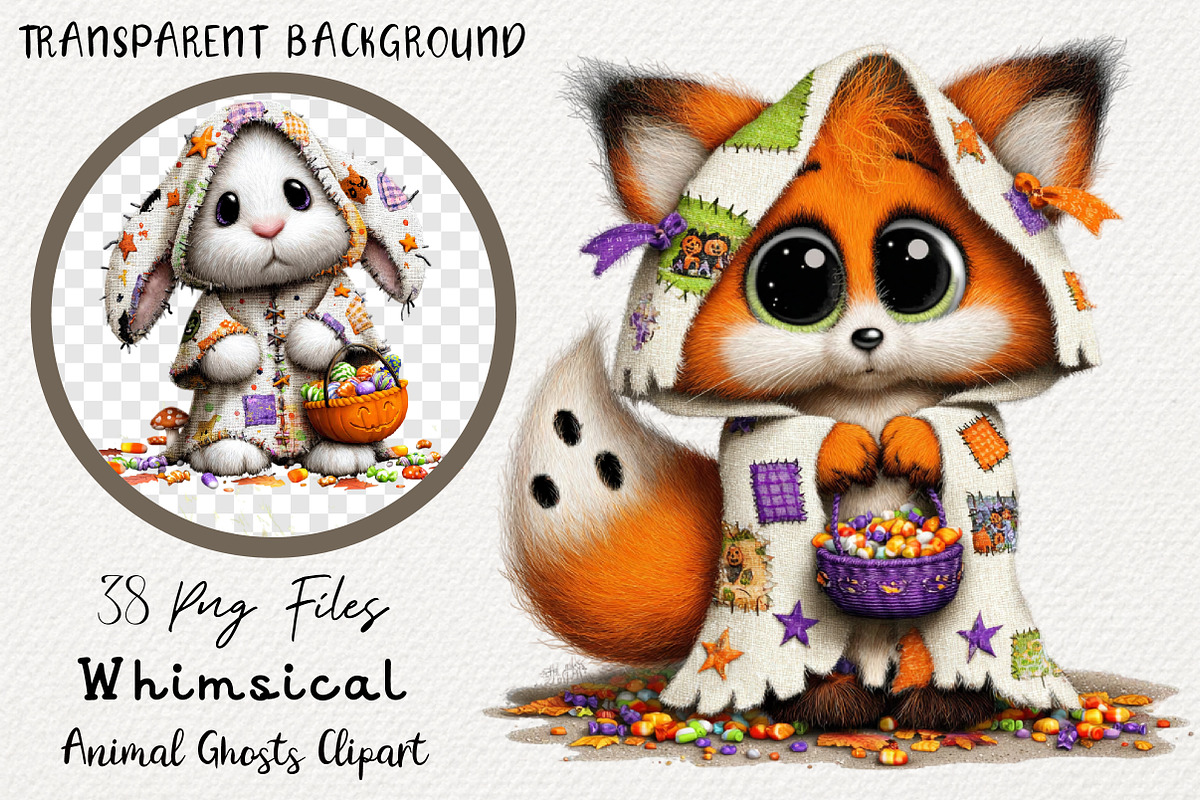 Whimsical Animal Ghosts Clipart, a Transportation Illustration by Digital Artistic99 (Photo 1 of 7)
